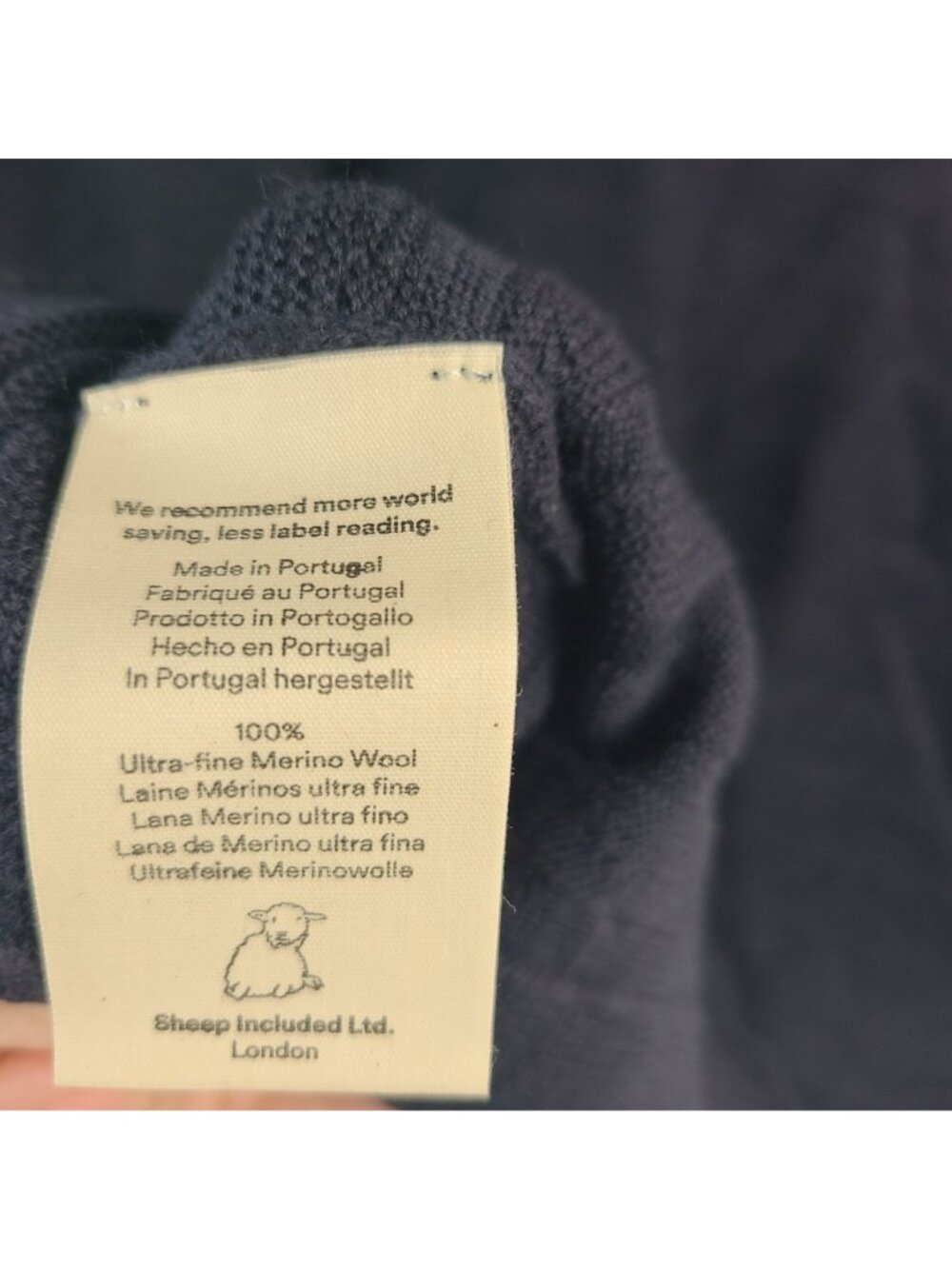 NEW Sheep Inc. Pacific Blue Wave Textured Polo Shirt 100% Merino Wool Sz M - Picture 5 of 8